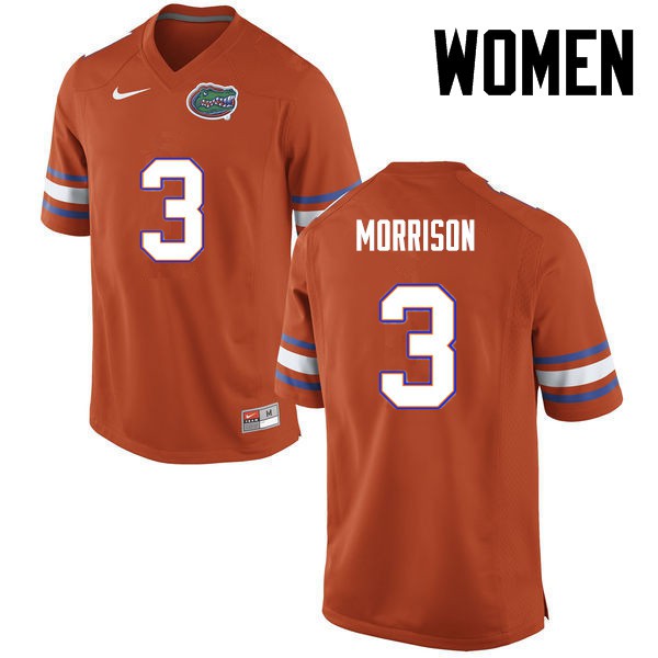 Florida Gators Women #3 Antonio Morrison College Football Jersey Orange